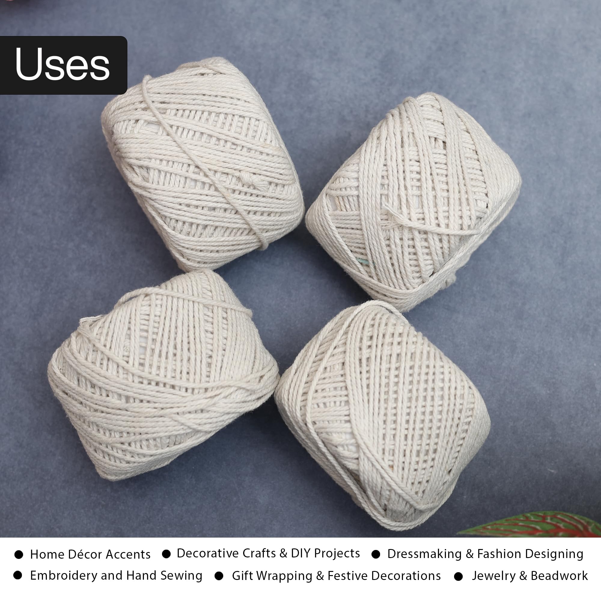 Embroiderymaterial Piping Thread for Sewing Purpose Pack of 4 Rolls (25Mtr Each Roll) 4