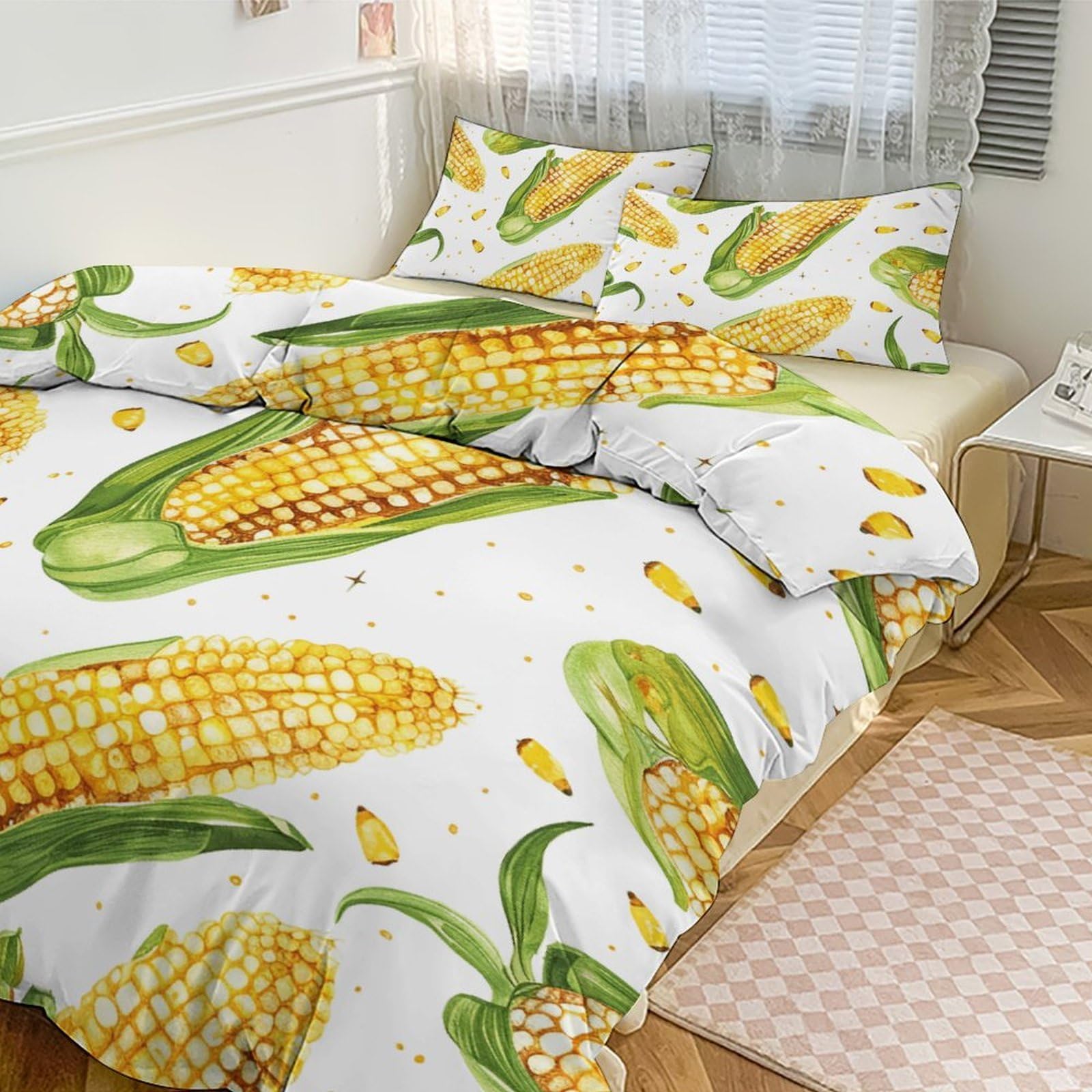 Housse de couette 218x177 cm et 2 taies d'oreiller ultra douces pour grand lit