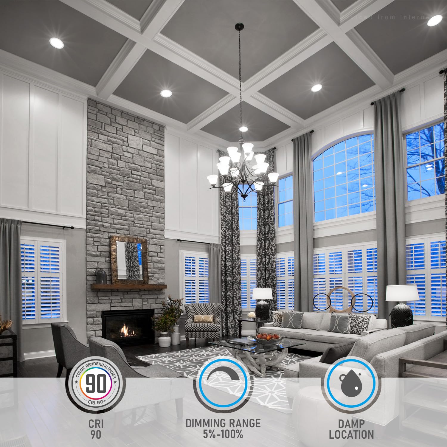 TORCHSTAR Ultra-Thin 8 Inch LED Recessed Light with Junction Box, CRI90 5%-100% Dimmable Aluminum Recessed Downlight, ETL & ES, 5000K Daylight, 18W Slim Recessed Lighting, Pack of 6