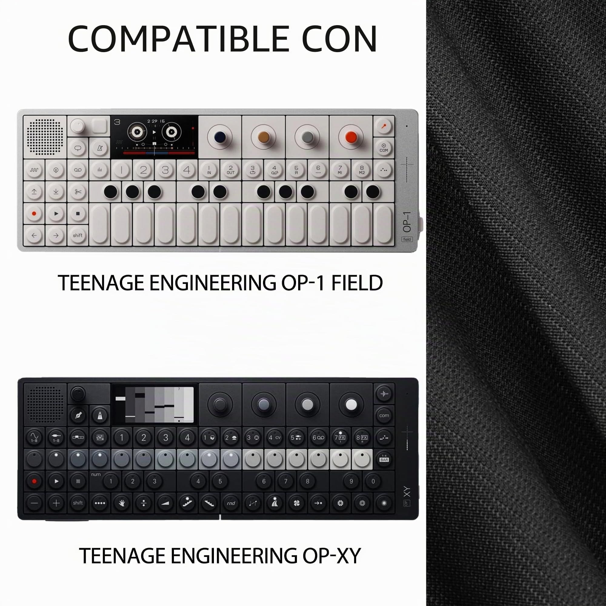 Musiin custodia per sintetizzatore campionatore Audio compatibile con Teenage Engineering OP-1 Field/OP-XY, Borsa portaoggetti portatile per attrezzatura Musicale con tasca Superiore in rete