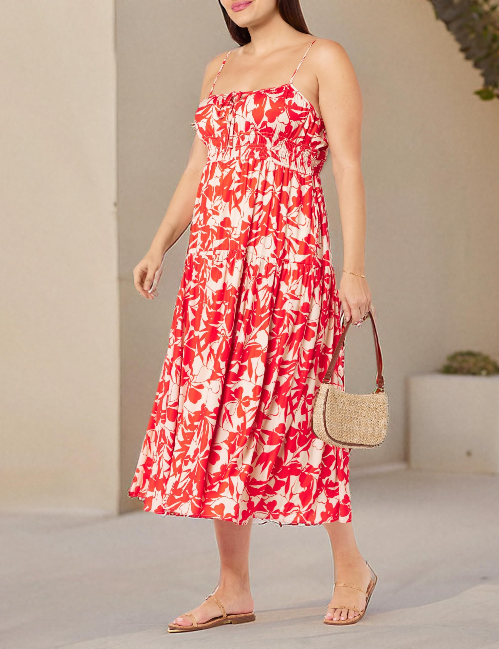 The Drop Tavia Tie-Front Tiered Maxi Dress Vestido Largo Mujer
