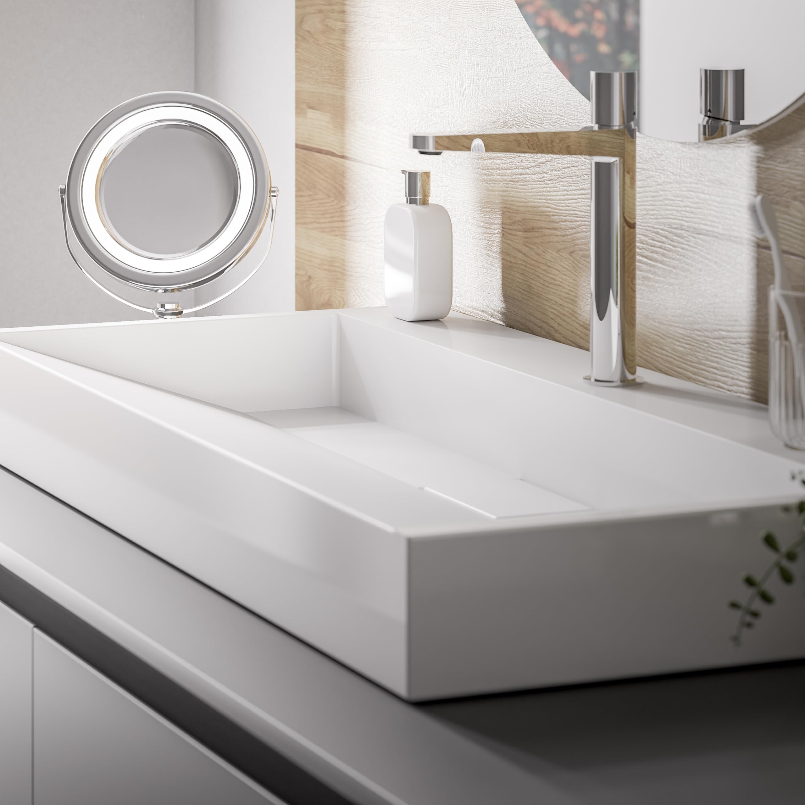 Lavabo sospeso o da appoggio in marmo artificiale BS6001 - bianco - 70cm / 100cm / 120cm, Larghezza:120cm - senza preforatura
