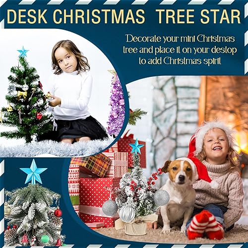 Miniatura 102 de Hanaive Decoración para árbol de Navidad, mini estrella pequeña para árbol de Navidad, adornos de estrella decorativa para el hogar, fiesta de Plata