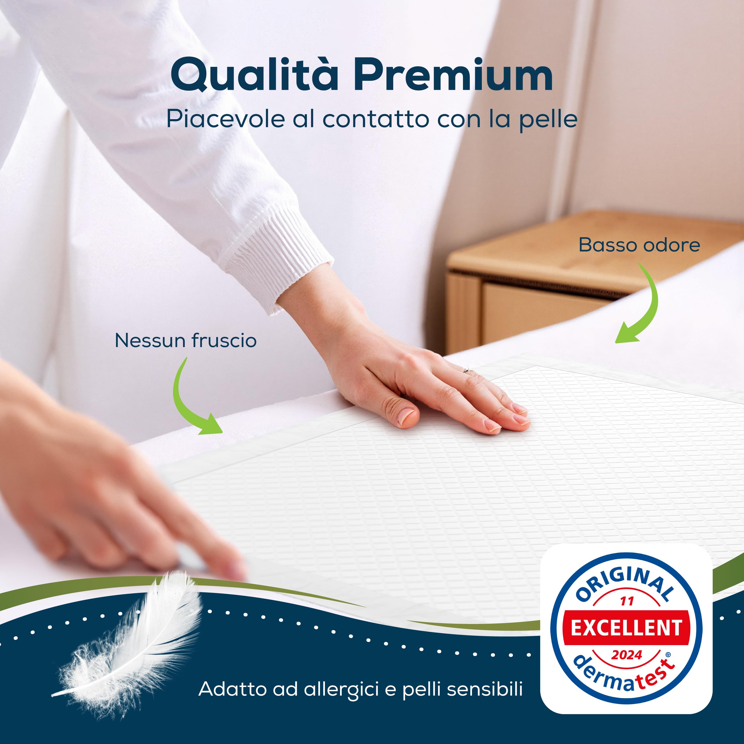 Sensalou Traversine Monouso 60x90 cm – 100 Pezzi – Traversine Assorbenti Impermeabili per Incontinenza, Anziani, Bambini, Animali, Letto, Assistenza Domiciliare, Cliniche, Protezione Igienica