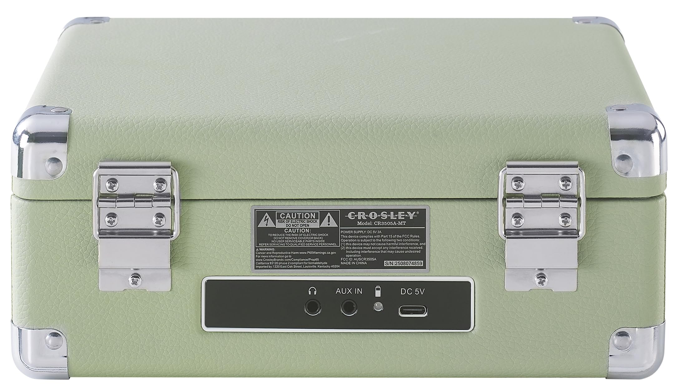 Crosley CR3505A-MT Cruiser Lecteur CD Portable rétro avec Haut-parleurs stéréo Bluetooth et Radio FM, Menthe | Haut-parleurs stéréo intégrés et radio FM - Lecteurs CD rechargeables pour la maison, design vintage valise