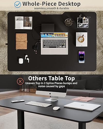 Miniatura 54 de Okin Escritorio eléctrico pequeño de pie, 40 x 24 pulgadas, altura ajustable, color negro, estación de trabajo para oficina en casa Negro