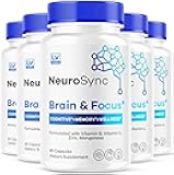 (5 Pack) NeuroSync Brain Capsules, Neuro Sync Brain & Focus, NeuroSync Brain, NeuroSync Advanced Formula Capsules, NeuroSync Brain and Focus, NeuroSync Brain Supplement, 300 Capsules for 5 Months
