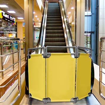 Expandable Barricade Plastic Barricade Signs for Escalator, Expandable Foldable Pedestrian Barrier Gate, Bus Station/Shopping Mall Closed Stanchions Fence Color 5-Pannel