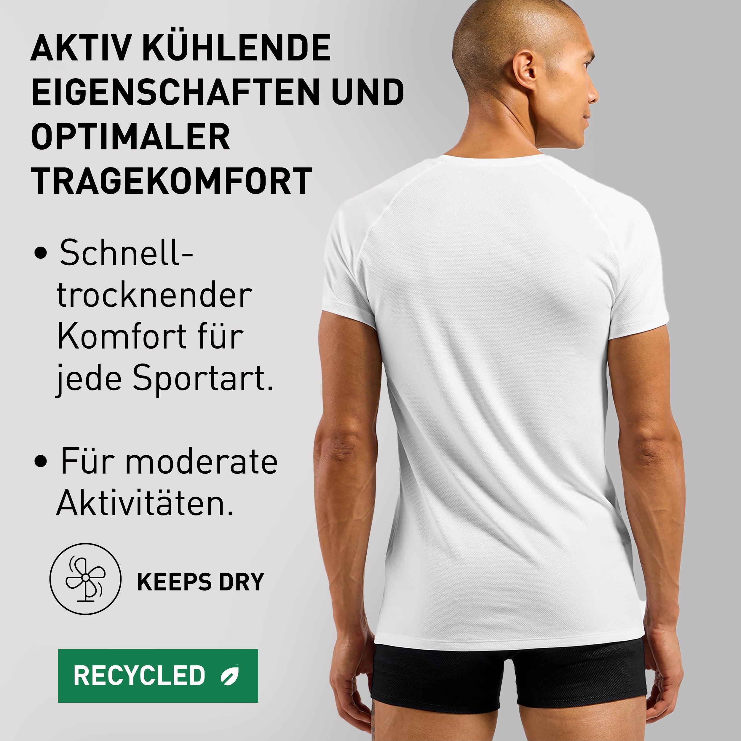 Odlo Herren Unterhemd Kurzarm Active F-Dry Light | Funktionsshirt