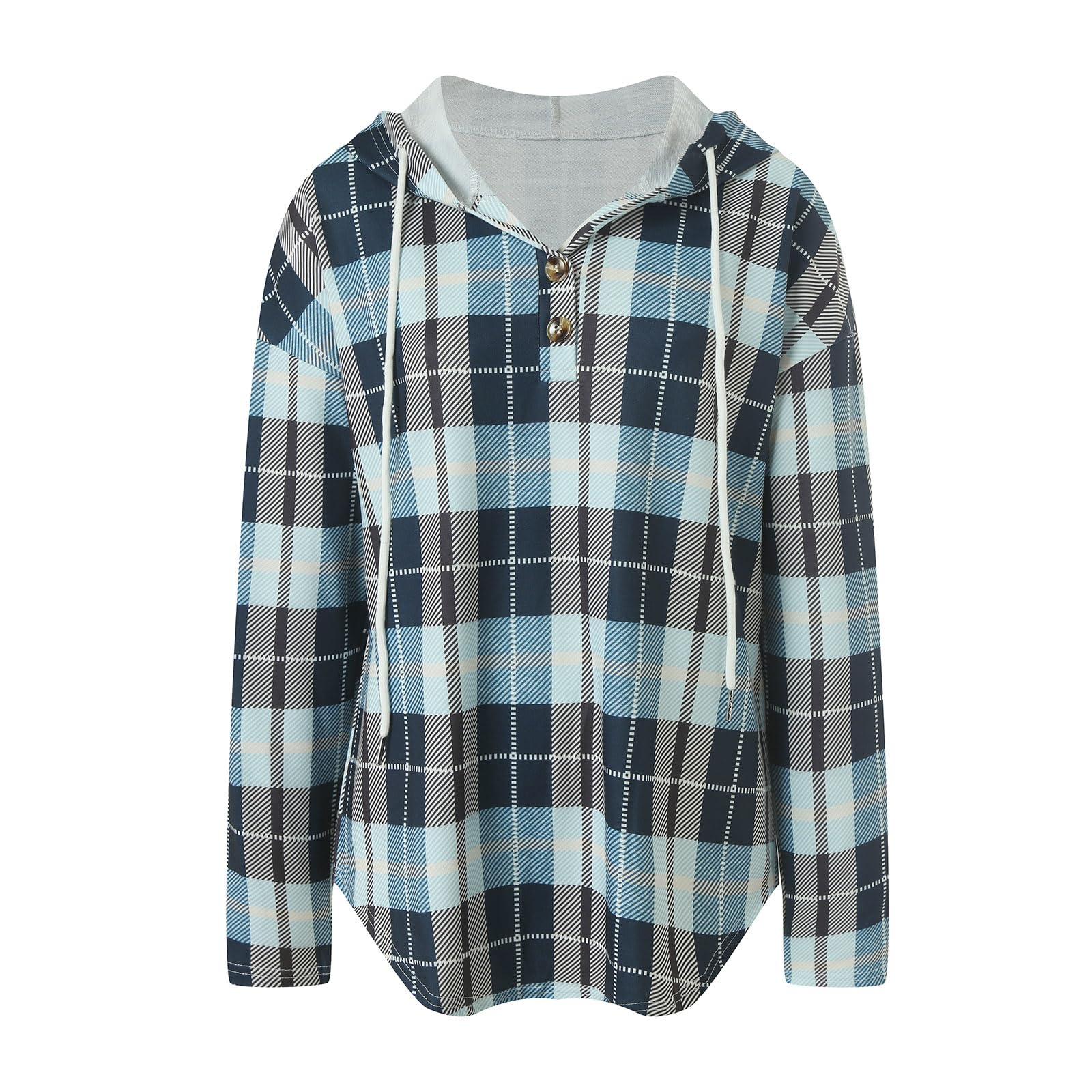 Maglie da Donna con Scollo a V e Bottoni, Felpa con Maniche Lunghe, Outfit Autunnali, vestibilità Ampia, Taglia S 3XL Top Felpe