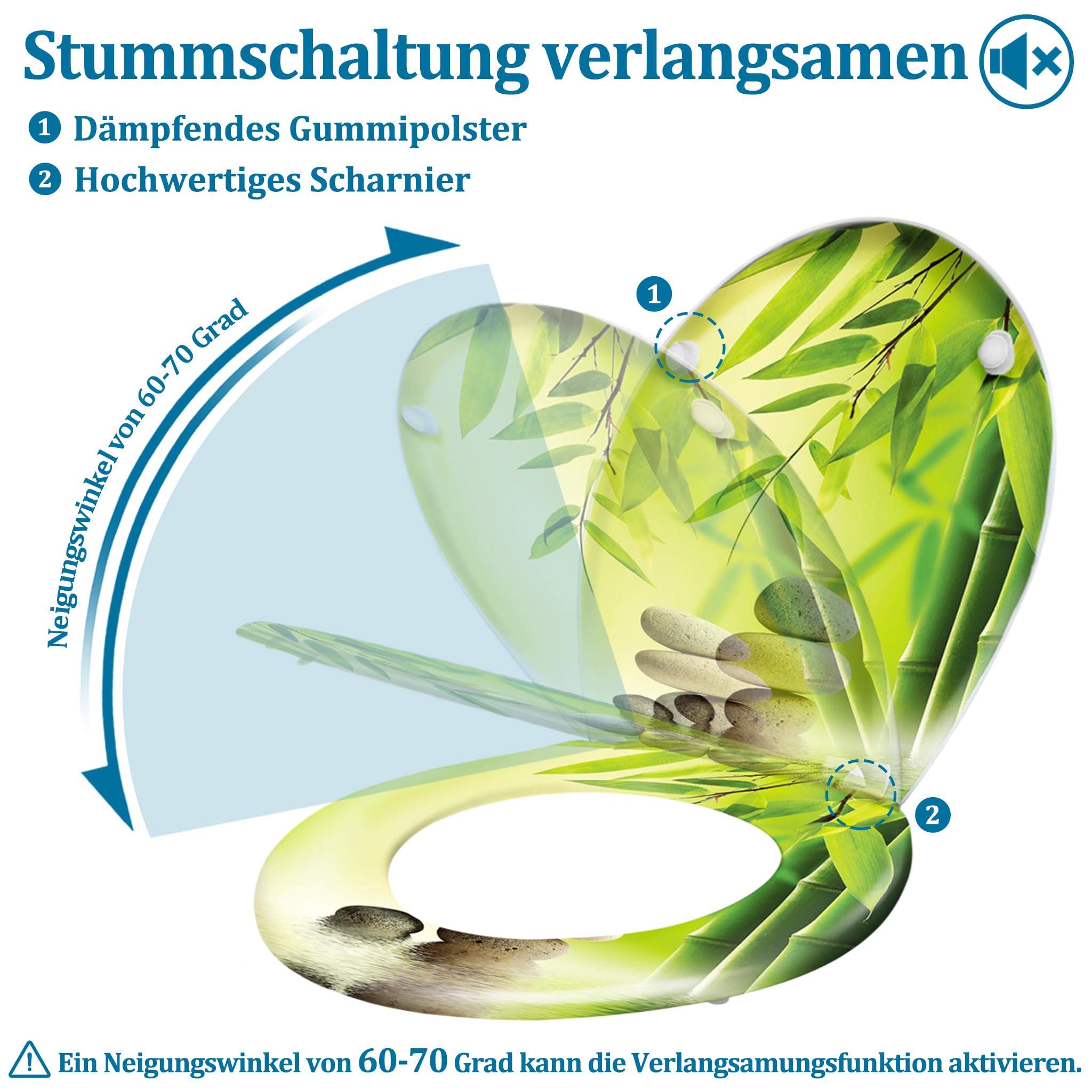 Produktbild von FIVMEN Oval WC-Sitz Mit Absenkautomatik - Antibakterieller Klodeckel Duroplast