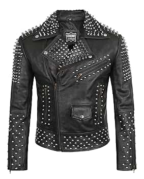 ジャケット・アウター bang bang bullet  BASIC AND ACCENT Mens Fringe Hide Leather Brando Tasseled Motorcycle Jacket