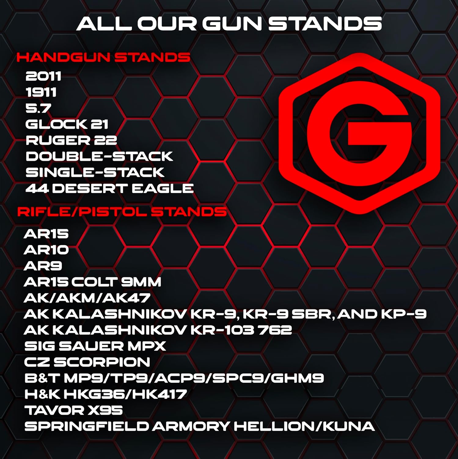 Gun Stand, Pistol Stand, Rifle Stand, Magazine Stand, Handgun Stand, Gun Safe Organizer, Mag Holder – Durable, Stable & Made in The USA (Large AR15, SA-80, M4, M16 - Fits Magpul 30rd Mag (Black))