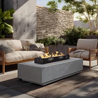 48'' Rectangular Propane Fire Pit Table, 3-in-1 50,000BTU Firepit Table ...