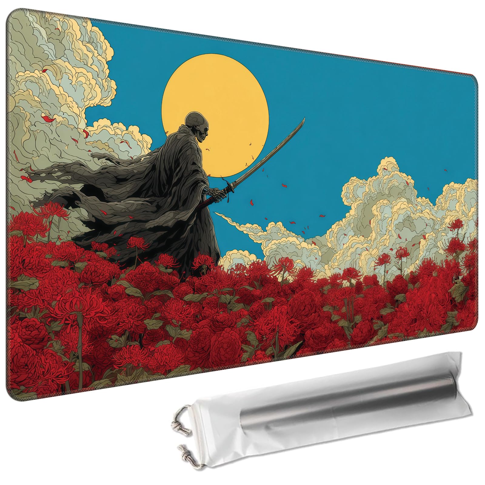 Cdkfxjy for MTG Playmat 27.5 x 15.7in,Japanese Skull Samurai — image 1