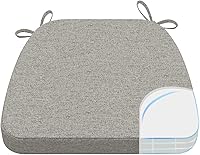 Vista 125 de AAAAAcessories - Cojines para silla en forma de D, 2" de espesor, almohadillas para sillas de comedor con lazos y removibles, cubierta lavable a