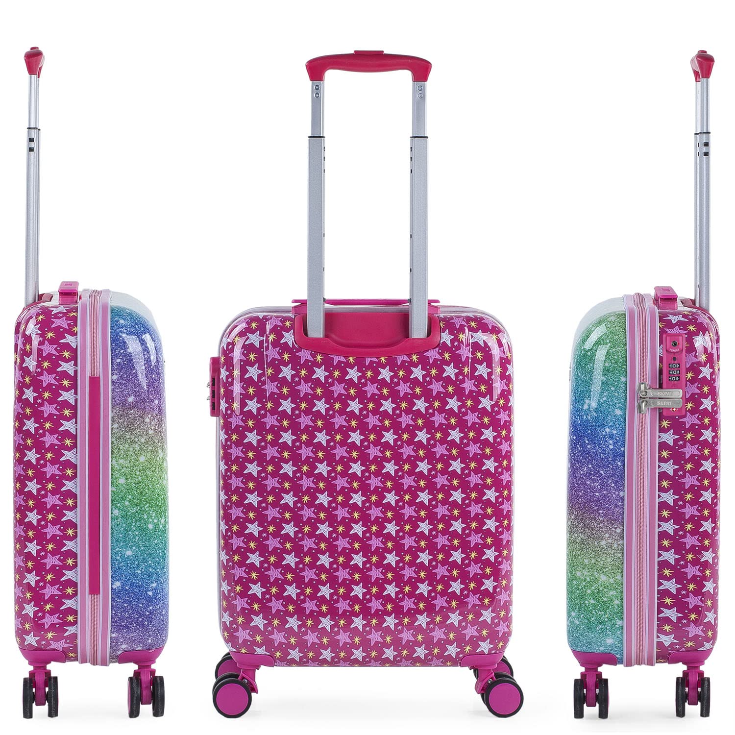 SKPAT - Valises pour Enfants, Chariot à Bagages à Main Pliable pour Filles, léger pour Enfants, Bagages à Main - Compatible avec Le Cadenas à Combinaison Ryanair TSA, Fuchsia