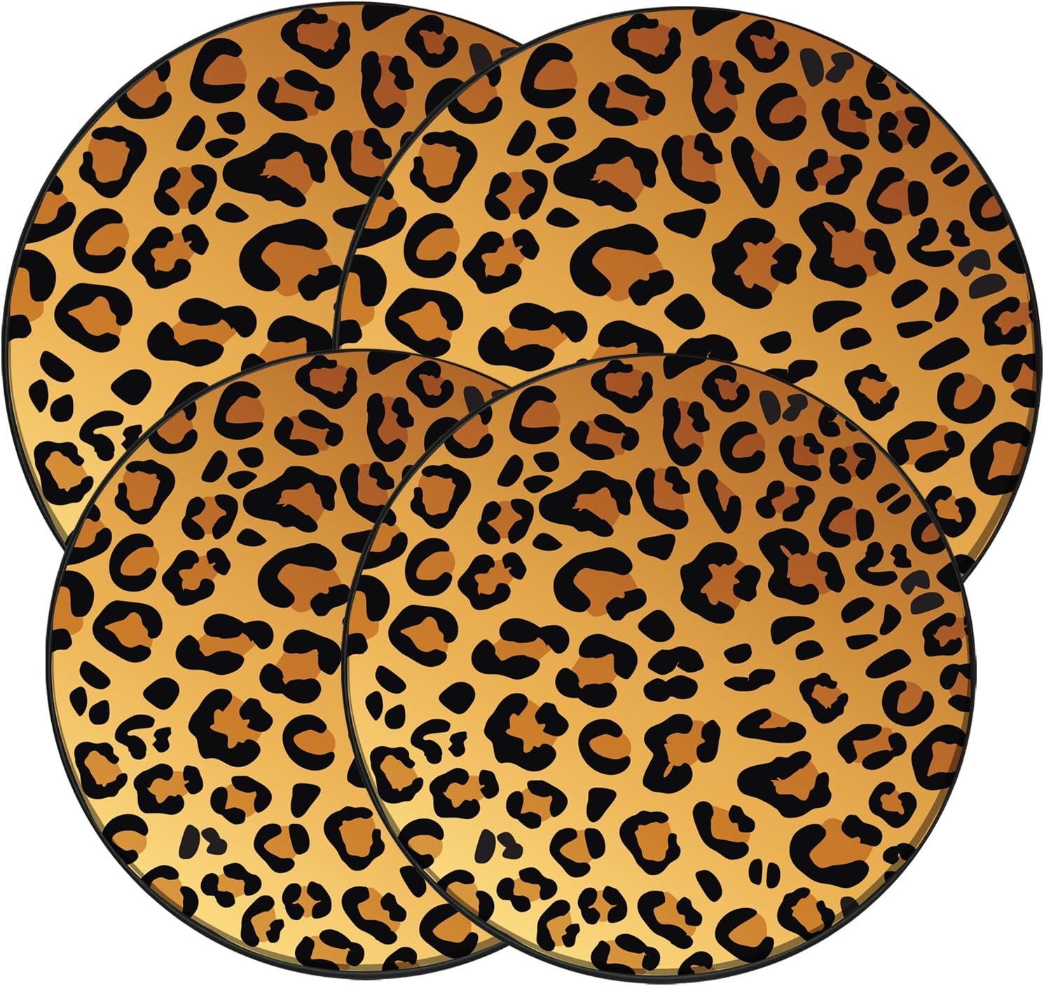 Range Kleen 5070 Wild Leopard Design Round Burner Kovers Set of 4
