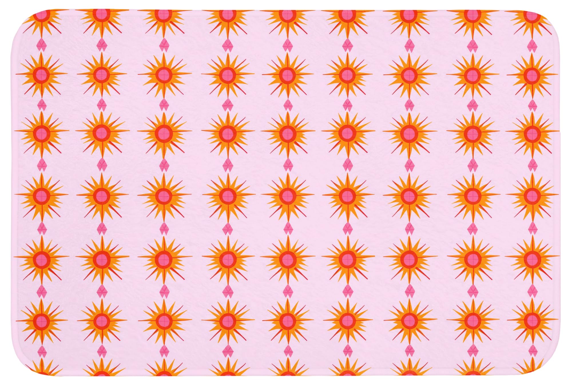 Bath Mat Alfombra Baño Alfombrilla Alfombras Ducha Lavable | 90x60 cm - Rectangular - Antideslizante Tapete Banheiro Decoración Sol - Motivo - Rosa