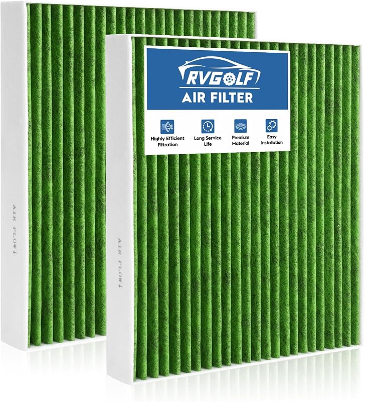 Filtro de ar-condicionado e cabine com carvão ativado RVgolf para Ford e Lincoln – Kit com 2 unidades