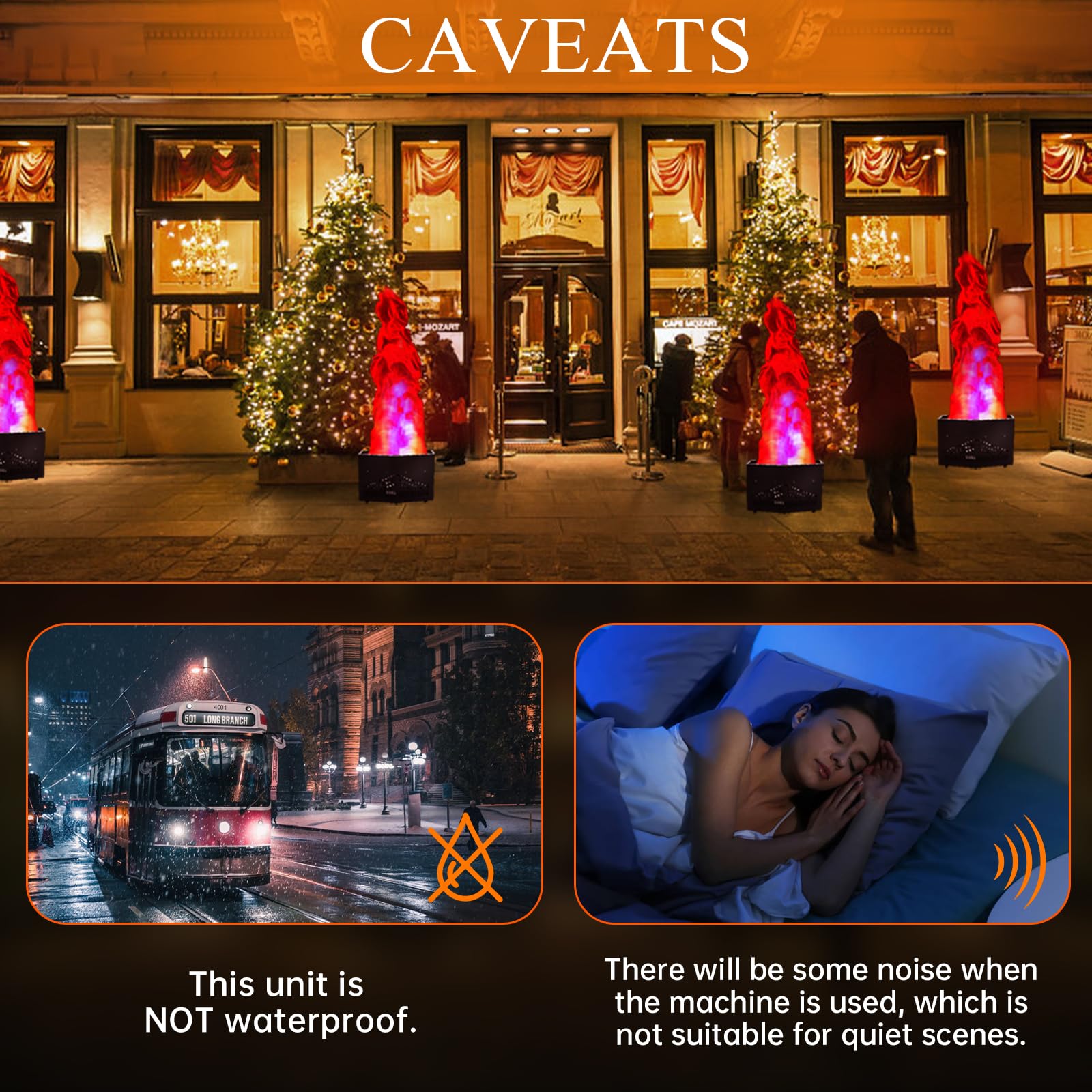 Finta fiamma di fuoco con 36 luci a LED da 1,5 m, effetto atmosfera artificiale, per palcoscenico, Halloween, DJ, feste, discoteca, falò, feste, vacanze speciali