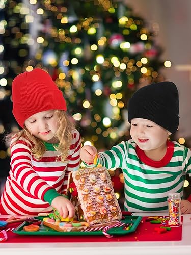Miniatura 6 de Paquete de 100 gorros y guantes antideslizantes para niños, gorro de punto cálido, guantes de invierno a granel para niños y niñas