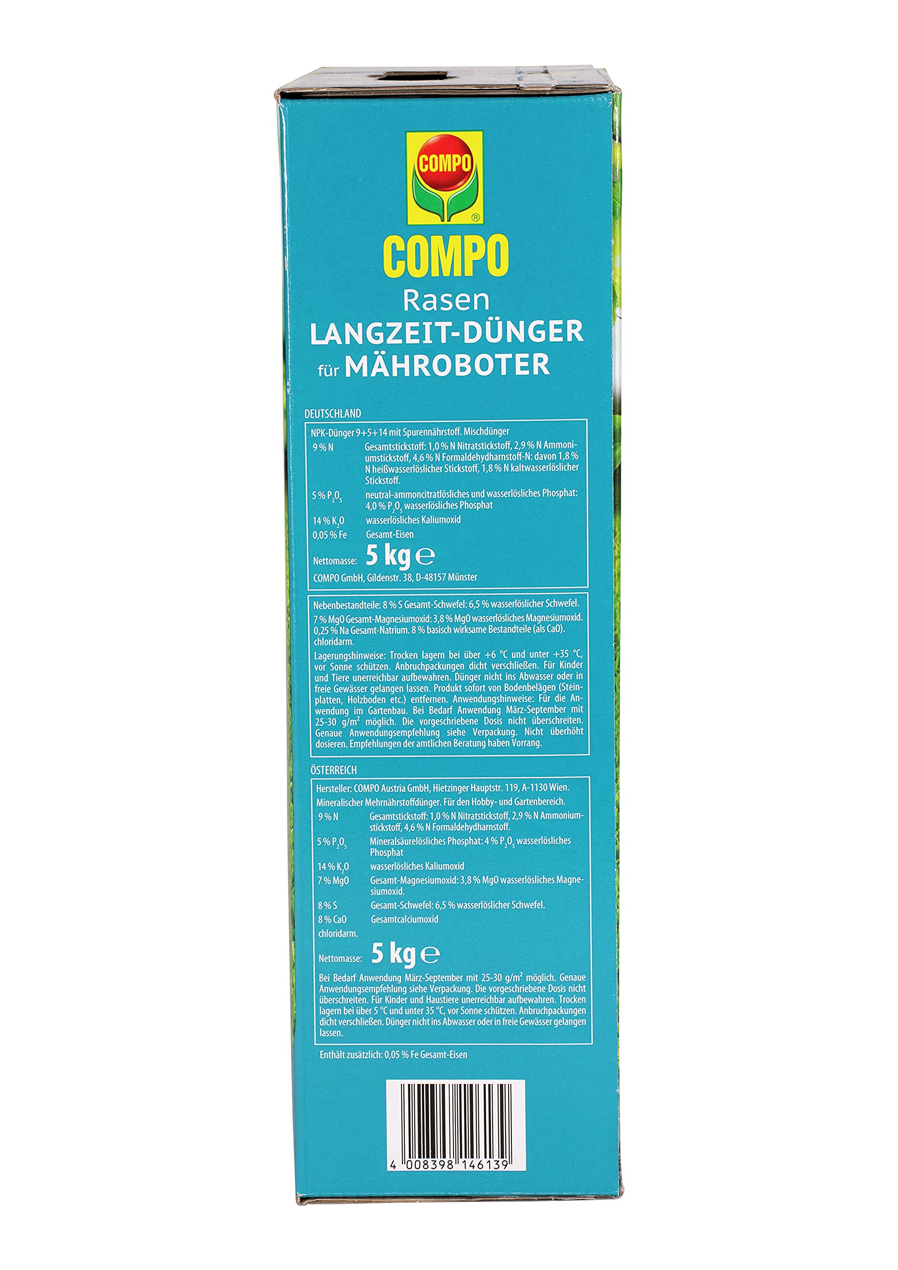 COMPO Rasen-Langzeitdünger für Mähroboter 5kg