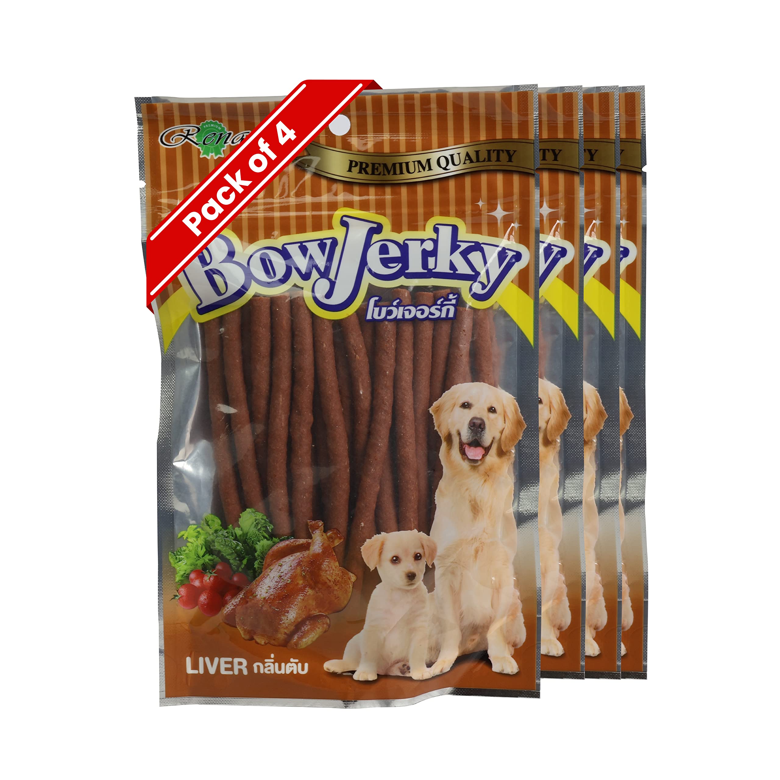 RenaBow Jerky Chicken Liver Dog Treat 100% Pure Cage-Free Chicken Perfect for Training Reward and Everyday Stick Style Dog Snacking, 200gm