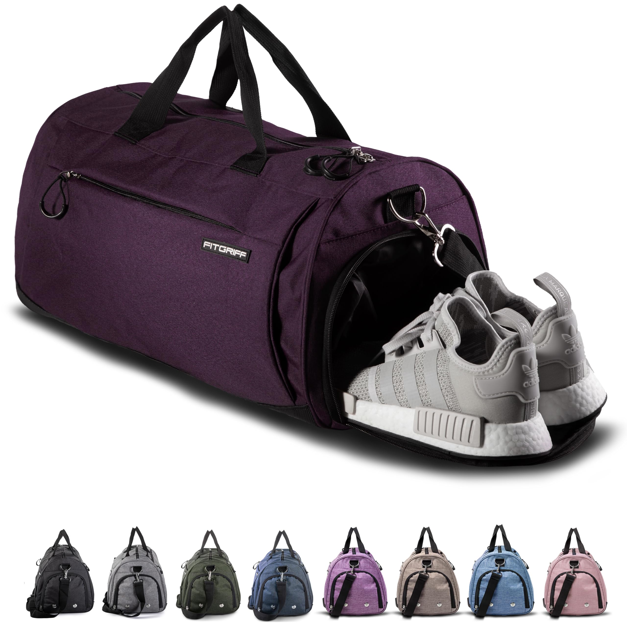 FitgriffGym Bag for Men & Women with Shoe & Wet Compartment - Duffle Bag for Travel, Sports, Fitness & Workout