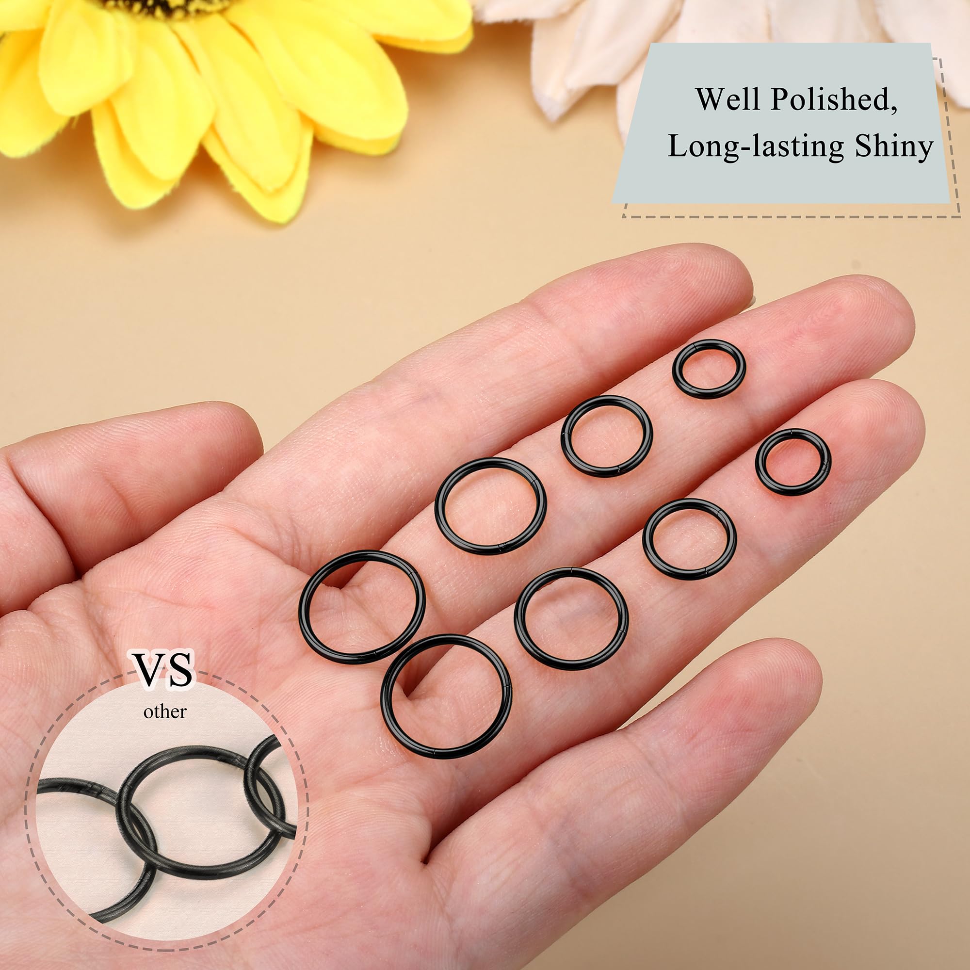 BodyBonita 8/5/4 Piezas Aros Nariz y Oreja - Acero Inoxidable 316L Septum Tragus Daith Rook Helix Labios Pendientes 20G/18G/16G para Hombre y Mujer
