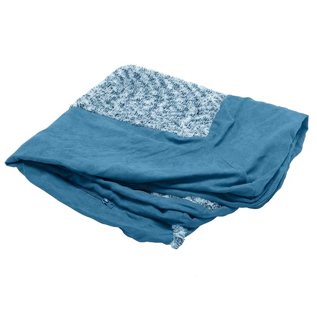 FurHaven Funda de Cama para Perros y Mascotas, Piel sintética de Felpa de Dos Tonos y Gamuza en Forma de L