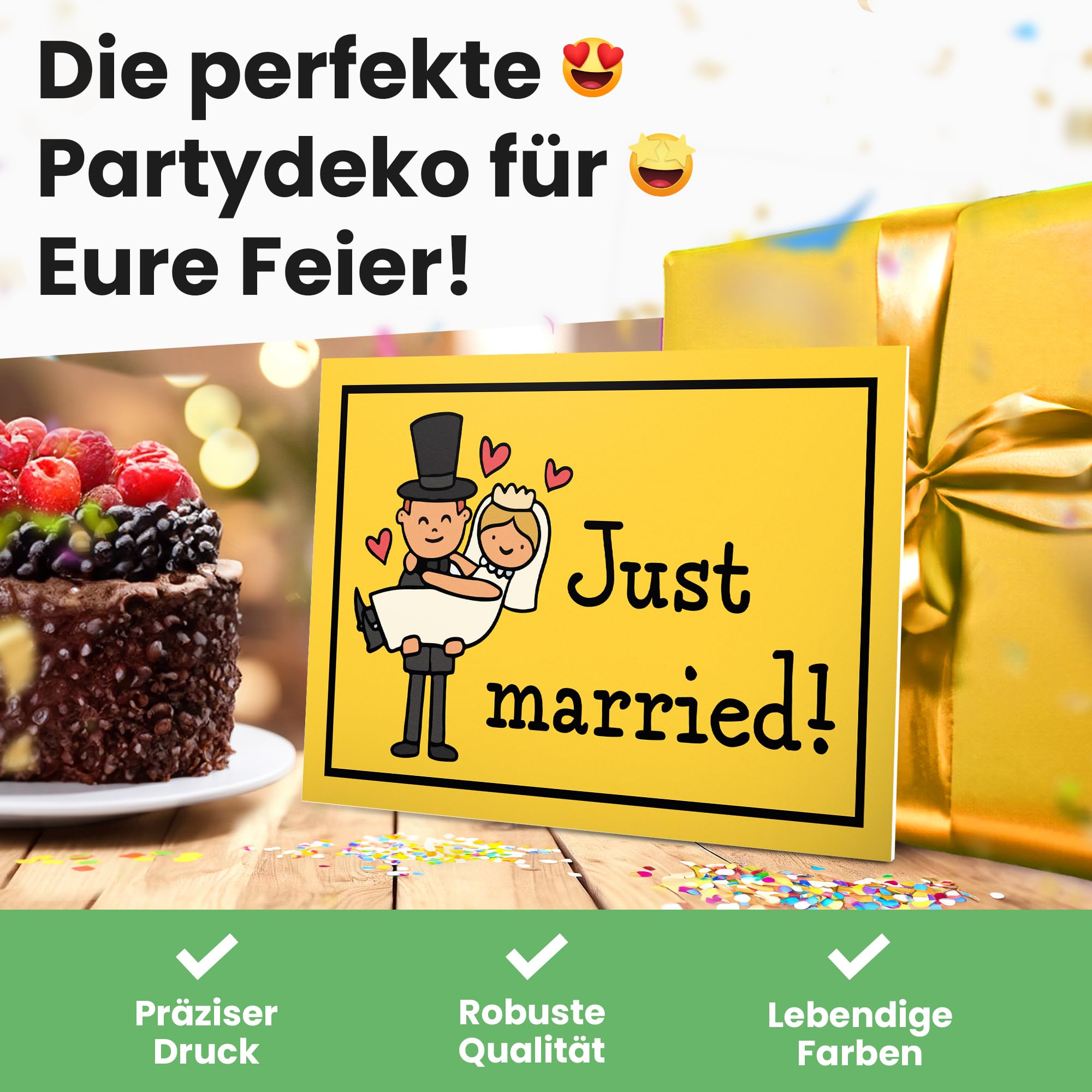 Affiche Humoristique Cérémonie De Mariage "Trop Tard, Elle Arrive !!! - Animation De Mariage - Kraft Recyclé | Mlle Framboisine