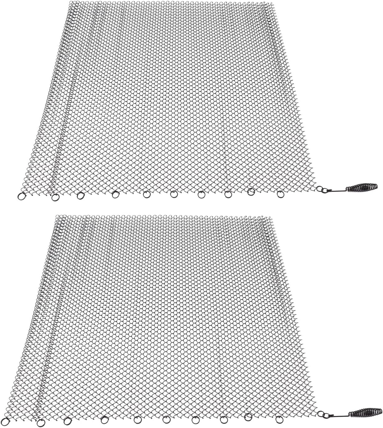 Rideau de cheminée en maille acier inoxydable noir 61x45,7 cm pare-étincelles suspendu