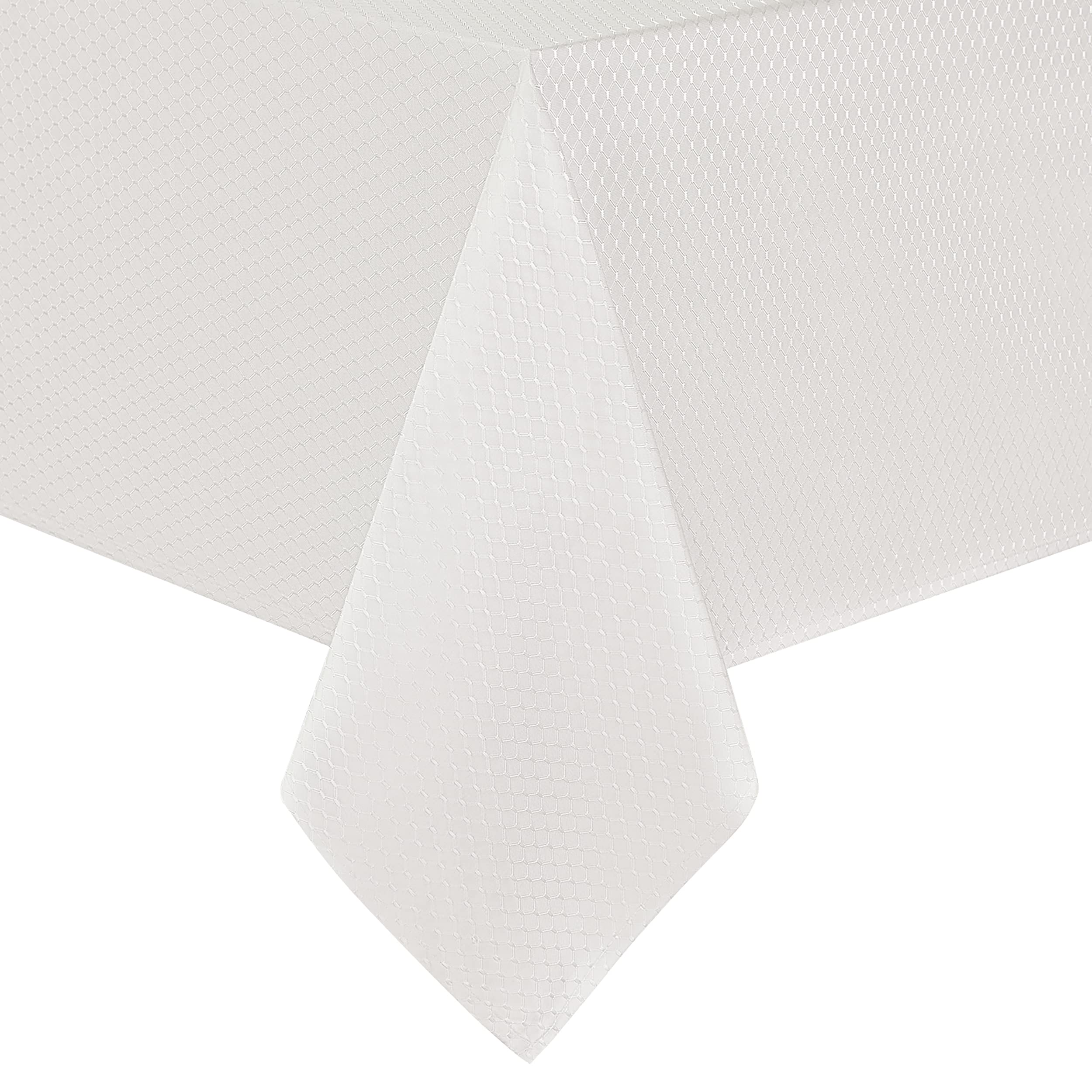 Tovaglia rettangolare in lino, antimacchia, impermeabile, lavabile, in poliestere, per cucina, sala da pranzo, cena (avorio, 152 x 360 cm)
