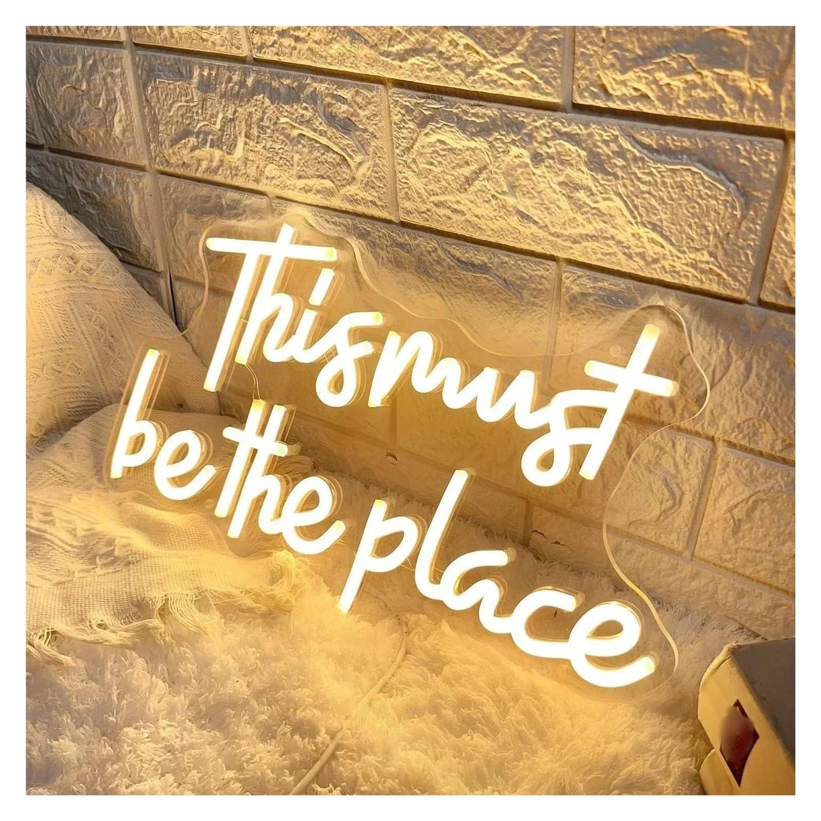 LEMST Signs Lamp This Must Be The Place Neon Sign for Wall Decor Neon Lights for Home Bedroom Decor Neon Light Signs for Party Bar Decor 40x23.4cm