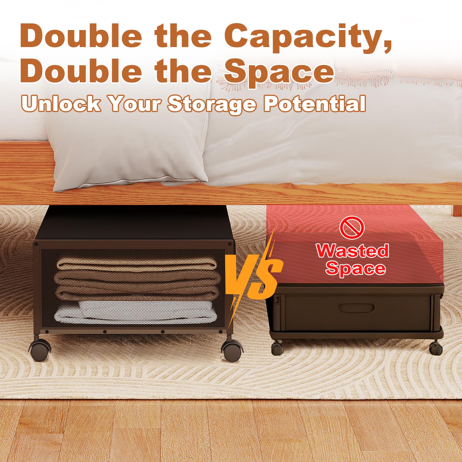 Best Under Bed Storage Drawers 2026: 5 Space-Savers 3 Fokyfok 2 Pack Under the Bed Storage Containers,10 inch Height Under Bed Shoe St — product photo