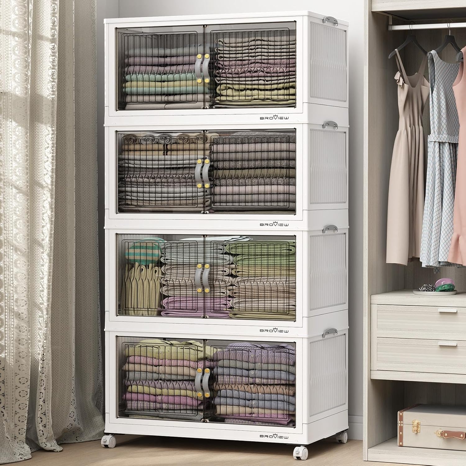 480Qt Stackable Storage Bins with Lid, Extra Large...