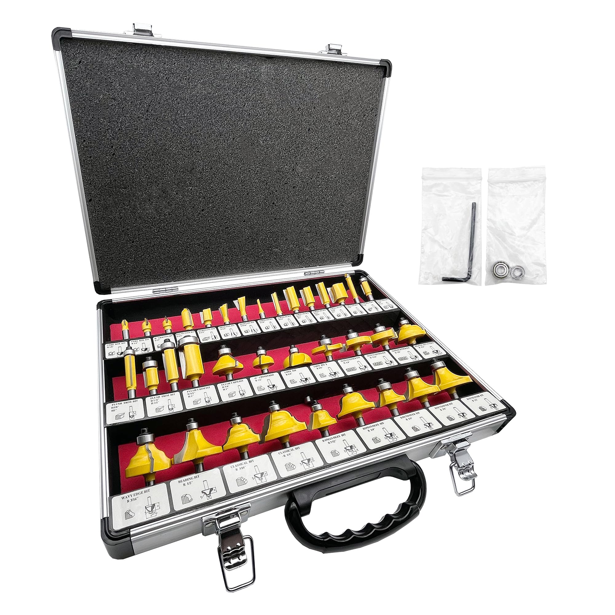 LU&MN Carbide Router Bits - 15 Piece Set -10 LU&MN Carbide Router Bits - 15 Piece Set -10