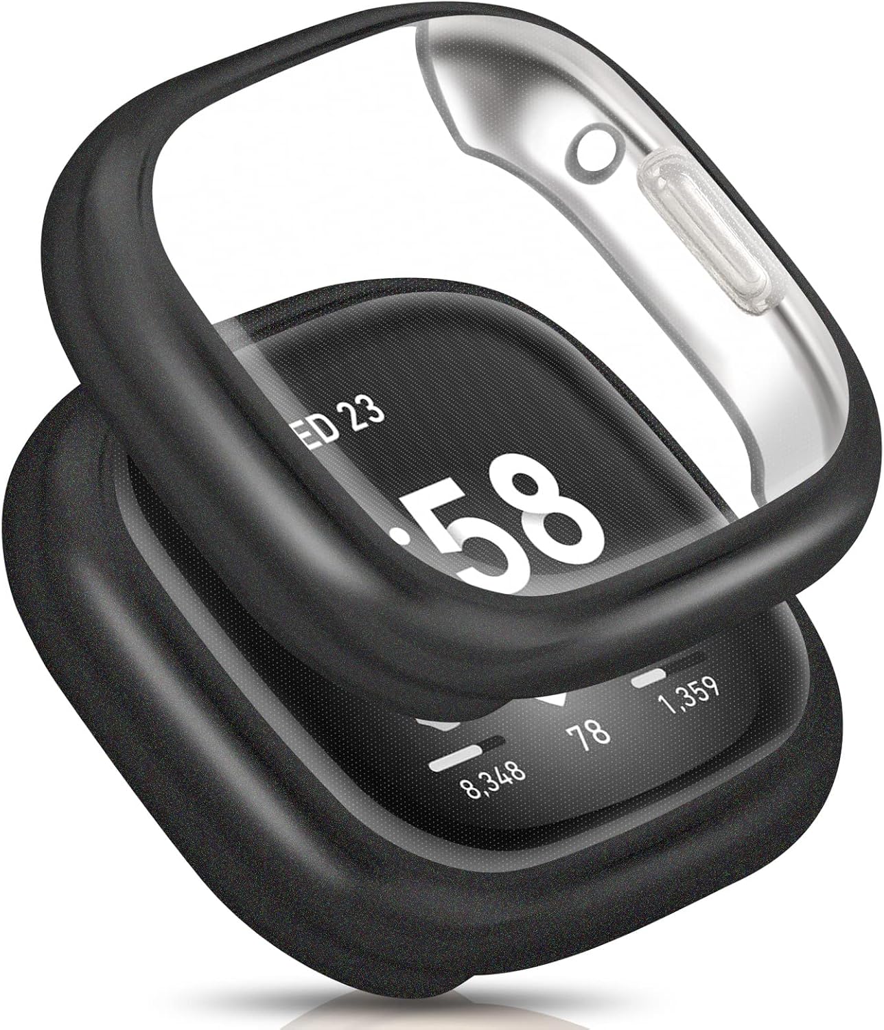 ORIbox Ultra Thin Case Compatible with Fitbit Sense and Fitbit Versa 3 Smartwatch, TPU HD Full Protective Case Cover Scratch Resistant Shock Absorbing