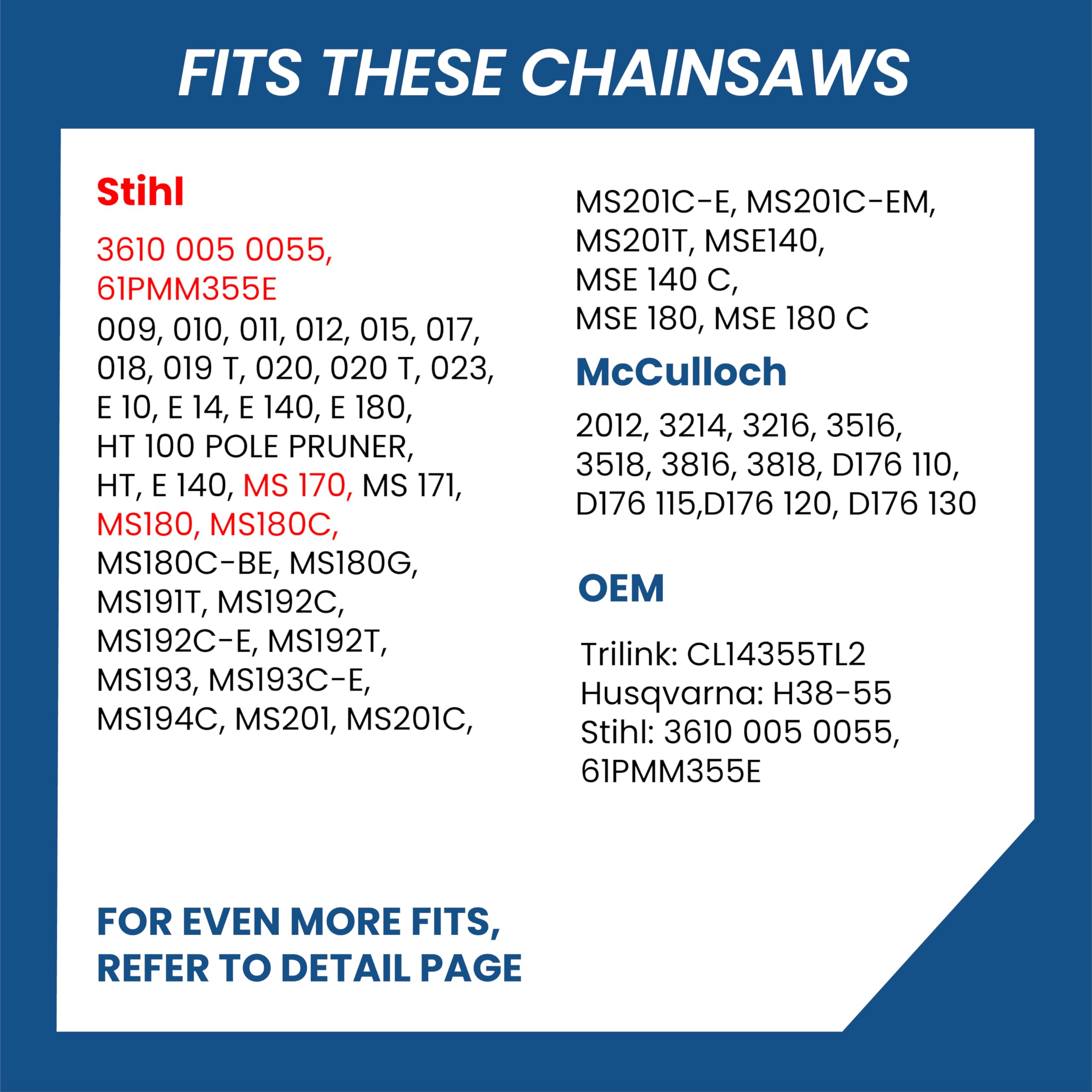 ZENTOP Carbide Chainsaw Chain 16 Inch, 043