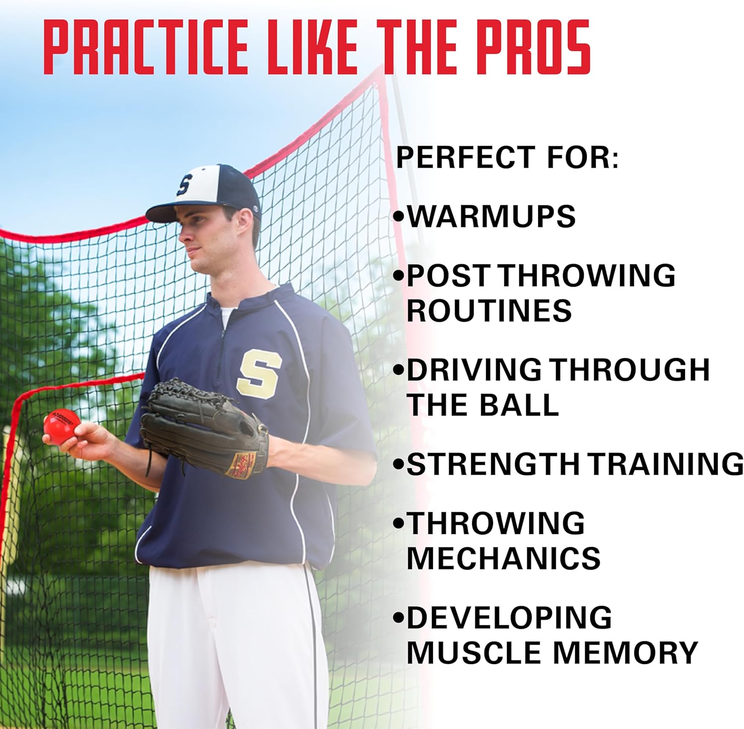 Rukket 9pk Weighted Baseballs/Softballs | Heavy Balls for Hitting, Batting, Pitching Practice (1lb. /16oz. 3” Diameter)