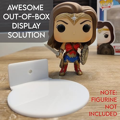 Miniatura 7 de Tapeera Paquete de 12 exhibidores de acrílico blanco para estantes Funko Pop, adecuado para figuras en caja y sin caja, exhibición de pared de