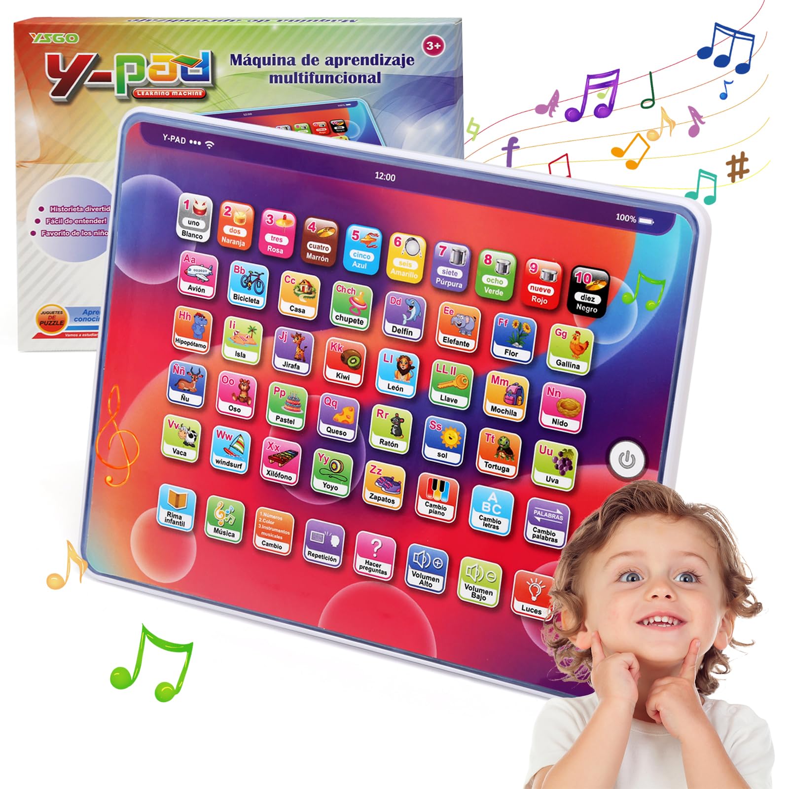 Goorder Tablet para Niños Español Juguetes Educación Bebé Niñas 6-12 Meses Juguete Ordenador Infantil Aprendizaje Niño 1 2 3 Años Juegos Montessori Bebés Juego Ordenador Regalos