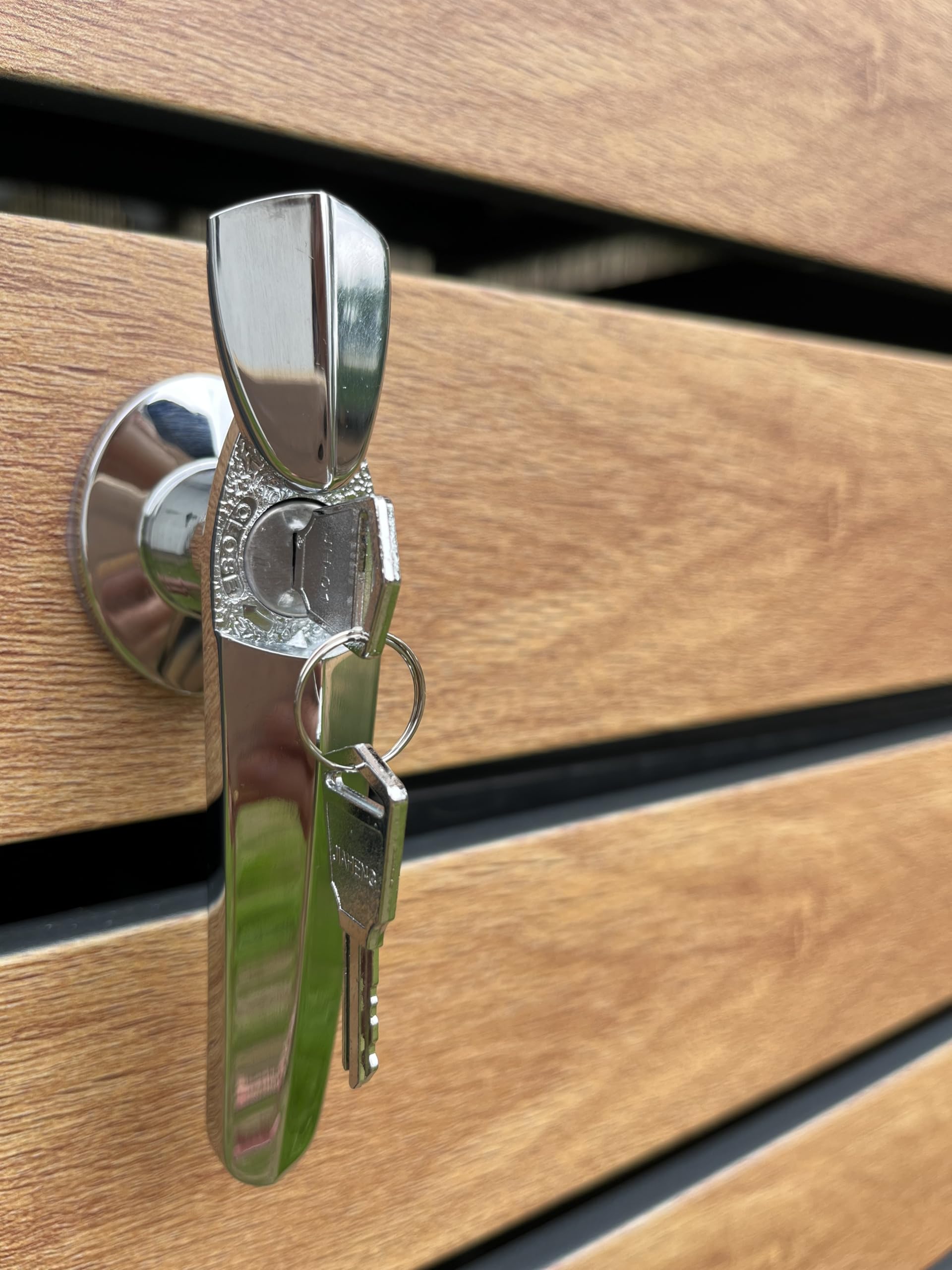 Metzler box pattumiere design antracite & effetto legno 3x240L, acciaio verniciato a polvere, robusto e chiudibile