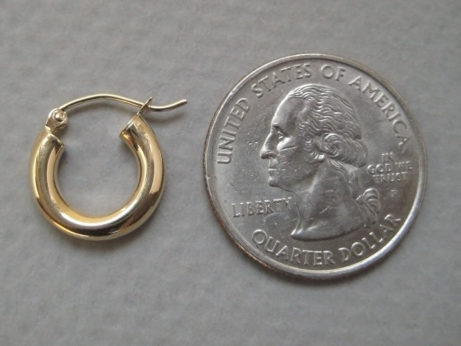 14K Yellow Gold Classic Real Hoop Earrings, (3mm Thick Tube) - Image 5