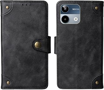 Flip Genuine Premium Leather Phone Gel Case for Lava Storm Play 5G 6.75" Back Cover Skin Etui Protective Protector Wallet Pouch Shell Bumper Black