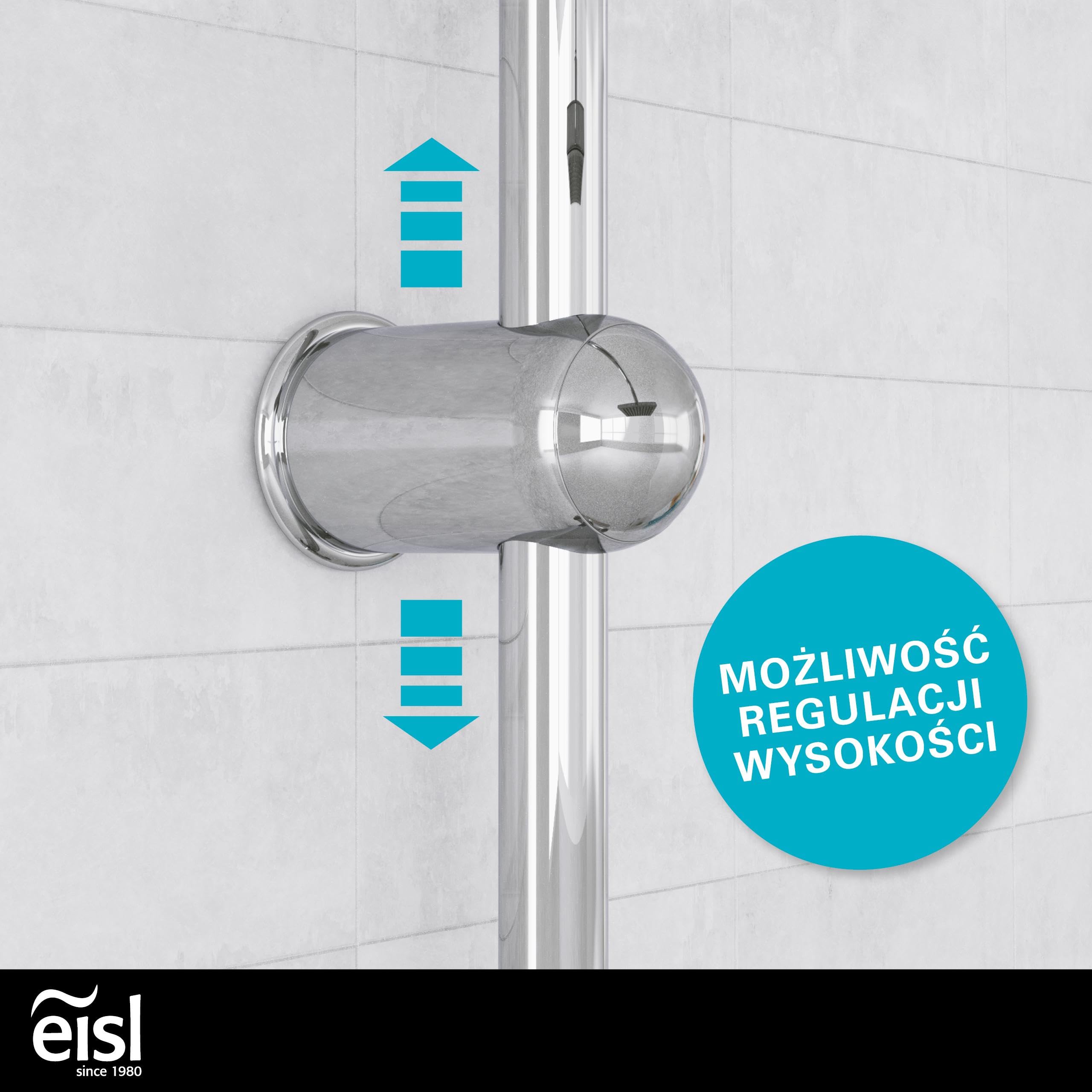 Zestaw prysznicowy EISL EASY ENERGY, system prysznicowy 2 w 1 z dużą głowicą prysznicową (170 x 170 mm) i główką prysznicową, głowica prysznicowa bez termostatu