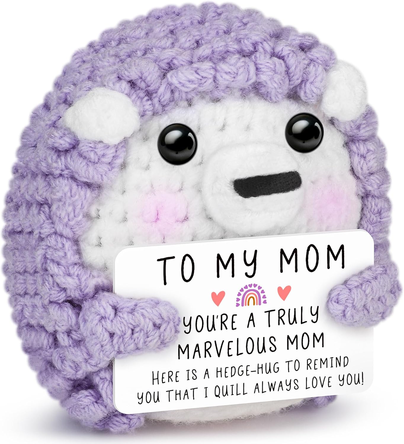 Valentines Day Birthday Gifts For Mom From Daughter Son, Funny Crochet Hedgehog Long Distance Present, Unique Gift For Mother In Law Step Bonus Mama, I Love You Mothers Day Small Cute Decor