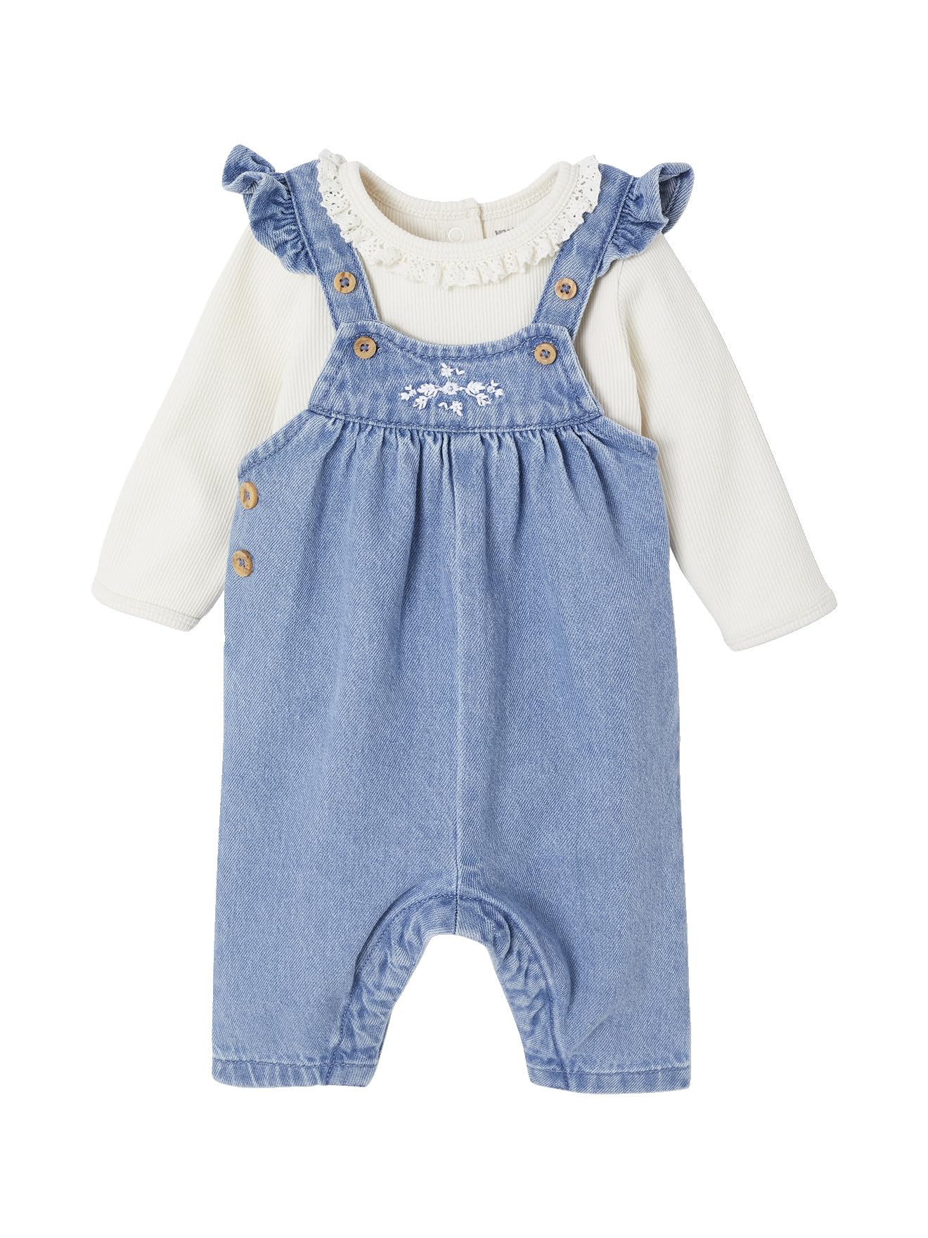 VERTBAUDET Ensemble 2 pièces naissance salopette en denim + body