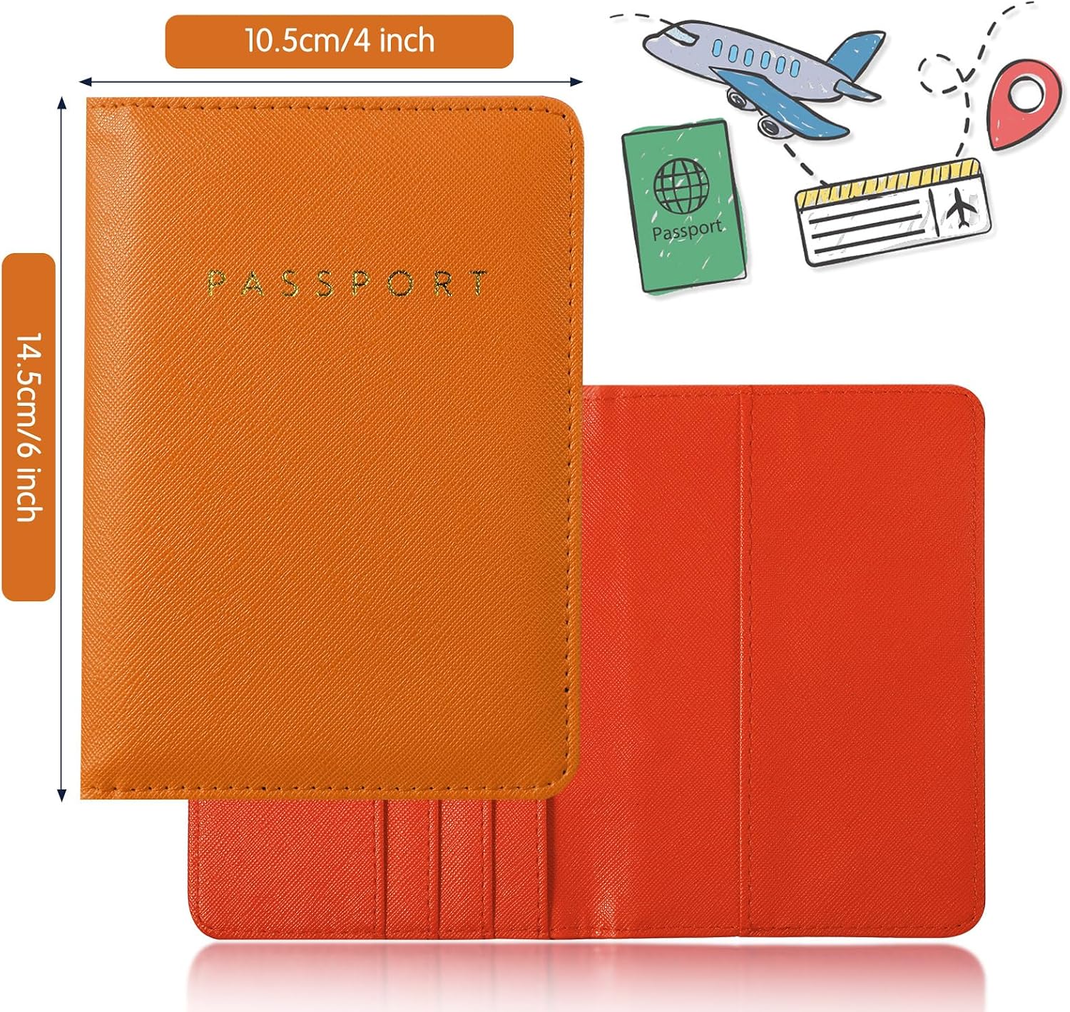 Frienda 2 Pcs Passport Holder Covers Waterproof Leather image 2